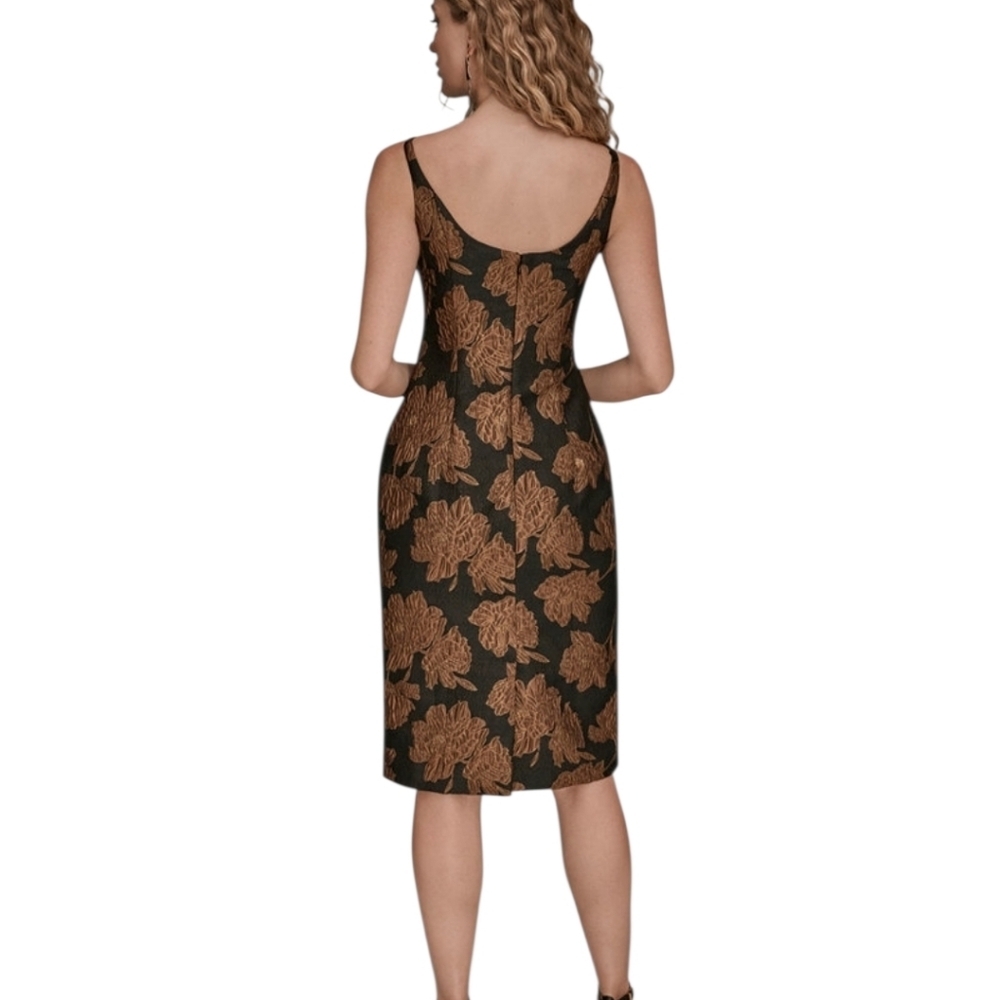 DONNA KARAN NY Floral Boat Neck Sleeveless Sheath Dress - Picture 3 of 15